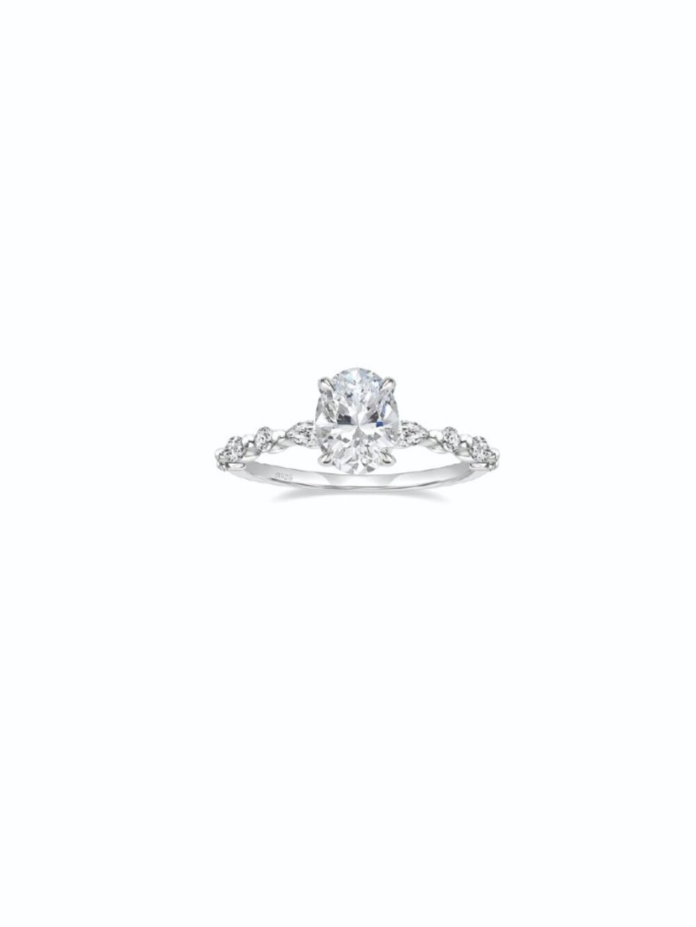 EAMTI 3 Carats 925 Sterling Silver Ring Oval Cut CZ Engagement, SIZE 6